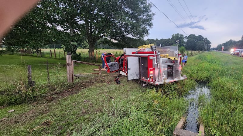 Two firefighters were injured in a blowout wreck Monday. Their injuries were...