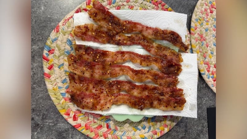 It’s simple: bacon plus three other ingredients. It’s sweet and spicy, crisp and delicious.