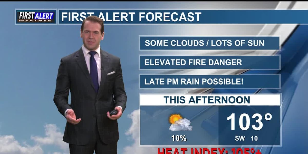 Hot again but with a low-end chance for rain today and tonight!