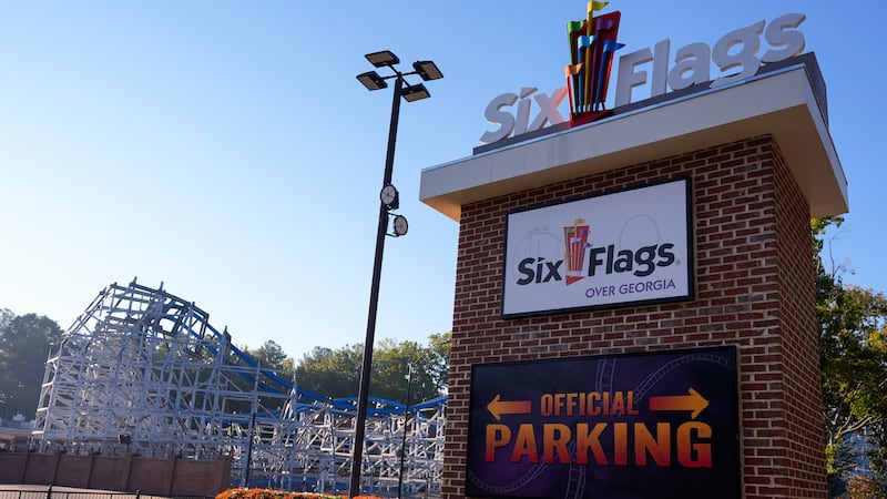 Attractions are seen at Six Flags Over Georgia, about 15 miles (24 kilometers) northwest of...