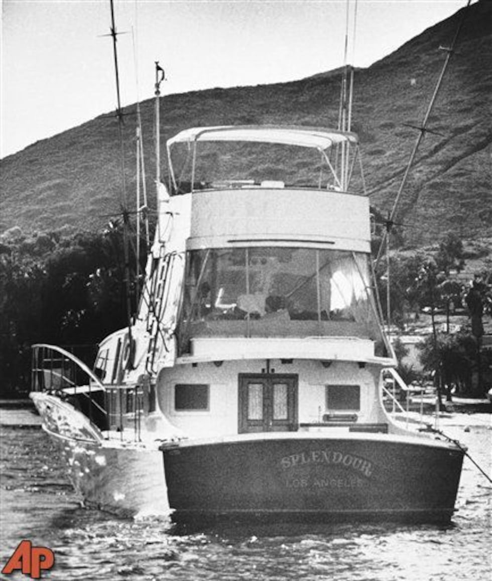 The 55-foot yacht "Splendour," belonging to actor Robert Wagner and his wife, actress Natalie...
