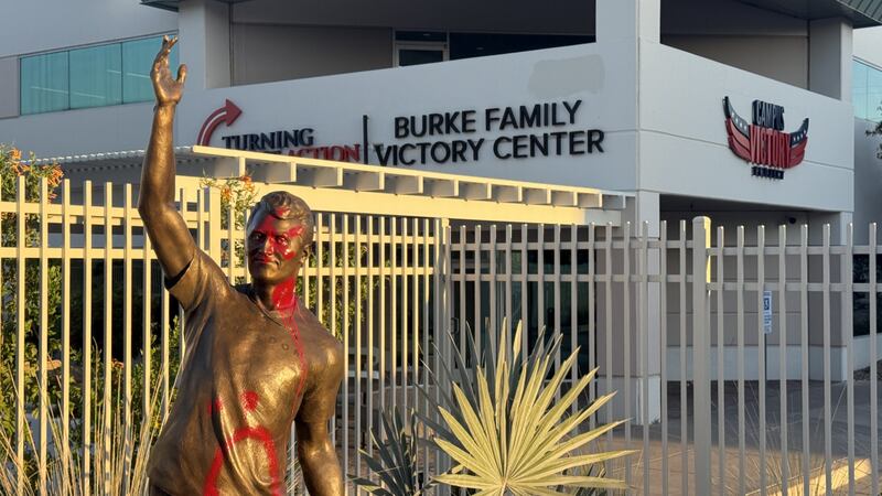 A brand-new statue of Charlie Kirk unveiled Thursday has already been vandalized.