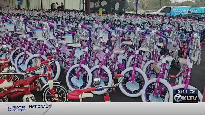 Clawson Assembly of God Church in Pollok had 1,000 bicycles to give away to children for...