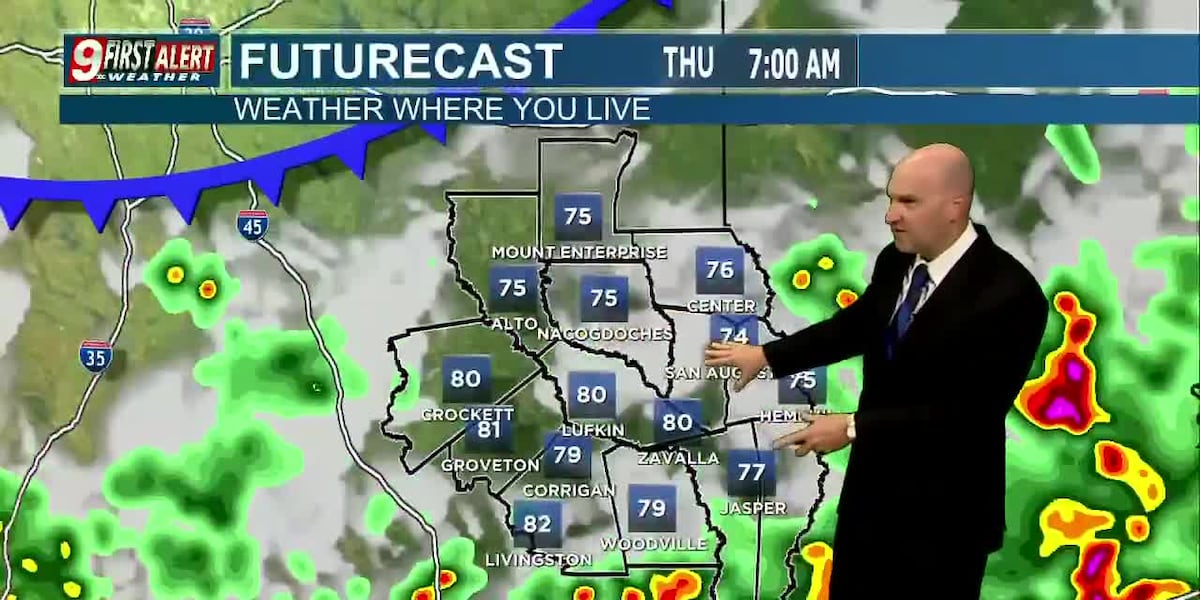 An approaching cold front will lead to increasing rain chances overnight, into Thursday morning