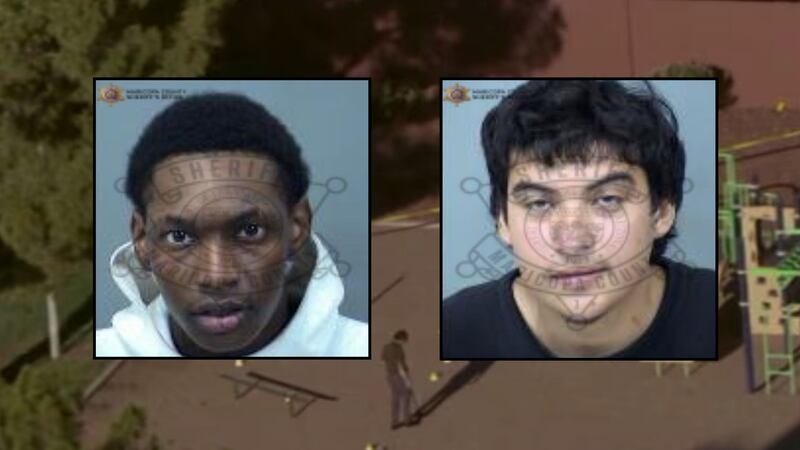 Police arrested Joshua Armstrong (L) and Luis Gonzalez (R) on charges of armed robbery and...