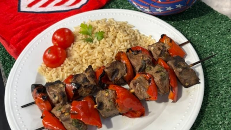 Spicy Portuguese Beef Kabobs by Shalene McNeill with Texas Beef Council