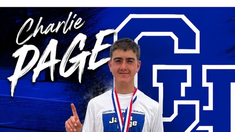 Central Heights' Charlie Page wins gold at 3A state tennis meet