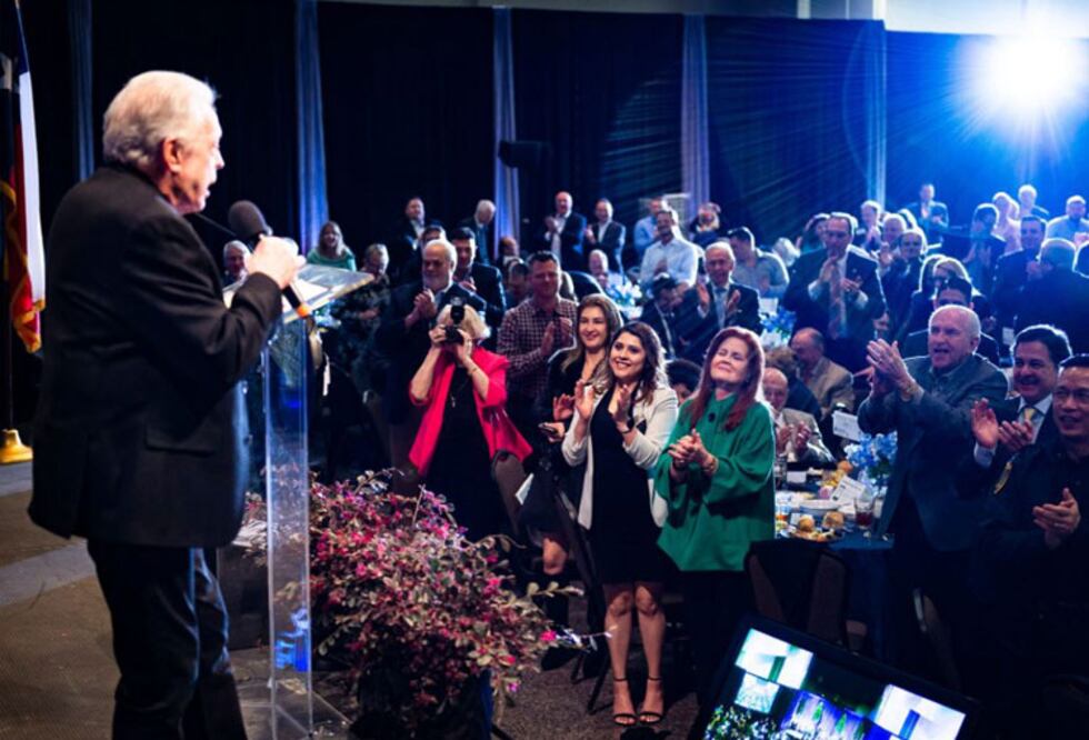 Country legend Mickey Gilley performs at Pasadena's State of the City event in February of...