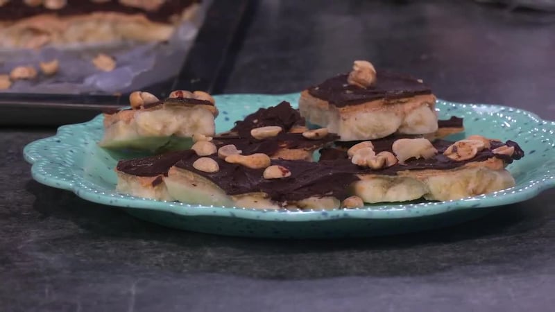 Frozen peanut butter-banana bark