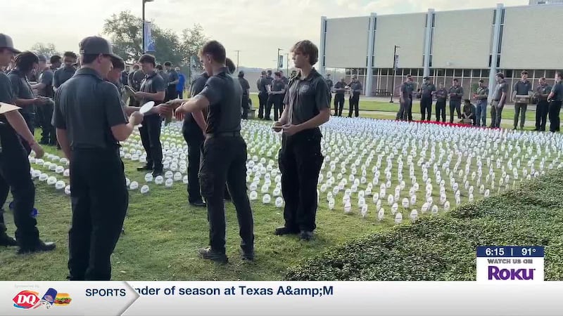Kilgore College Fire Academy students take down 9/11 exhibit with honor ceremony