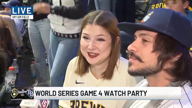 WMTV's Audrey Marr gives a live look as the Brewers and Rays remain tied in Game 4 of the...