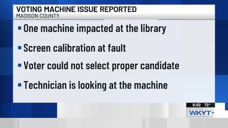 Voting machine issue reported in Madison County