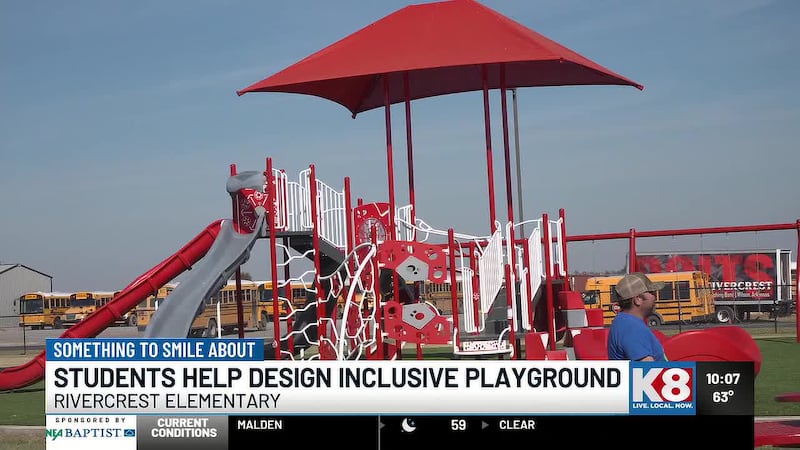 Rivercrest Elementary School held a ribbon-cutting for its new inclusive playground, which...